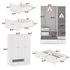 Armoire, Solution de rangement, Penderie modulable, Coiffeuse avec miroir