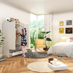 Armoire, Solution de rangement, Penderie modulable, Coiffeuse avec miroir