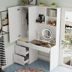 Armoire, Solution de rangement, Penderie modulable, Coiffeuse avec miroir