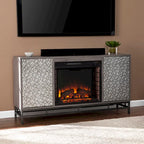Cheminée électrique en bois gris contemporain Hampden de SEI Furniture