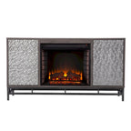 Cheminée électrique en bois gris contemporain Hampden de SEI Furniture