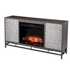 Cheminée électrique en bois gris contemporain Hampden de SEI Furniture