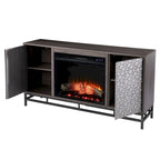 Cheminée électrique en bois gris contemporain Hampden de SEI Furniture