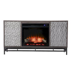 Cheminée électrique en bois gris contemporain Hampden de SEI Furniture