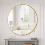 Miroir mural, 39 pouces/42 pouces circulaire, décor de maison, miroir encadré en métal style ferme, miroirs de courtoisie ronds