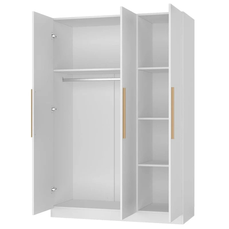 Armoire Penderie en Bois avec 6 Cubes de Rangement et Tringle Suspendue