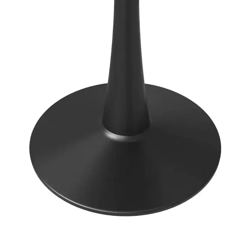 Table à manger ronde LeisureMod Bristol 31" avec plateau en pierre frittée, piédestal en acier noir, table d'appoint pour cuisine et petits espaces