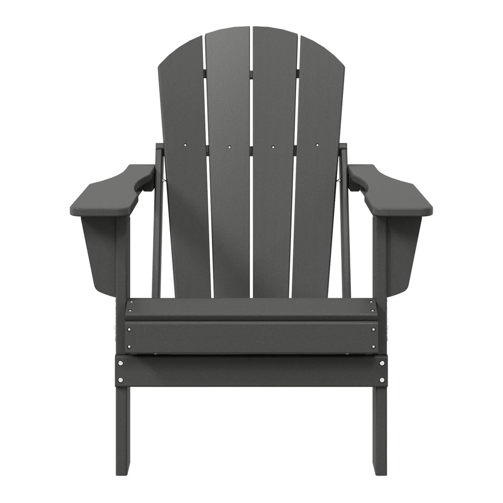 Chaise Adirondack pliante de patio d'extérieur tout temps résistante à la décoloration Polytrends Laguna