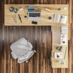 Famapy Hauteur - Bureau d'ordinateur réglable Bureau d'ordinateur Bureau debout: Bureau spacieux en forme de L, Armoires de rangement
