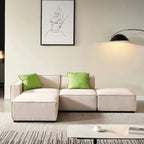 Modular Sectional Fabric Sofa (Beige)