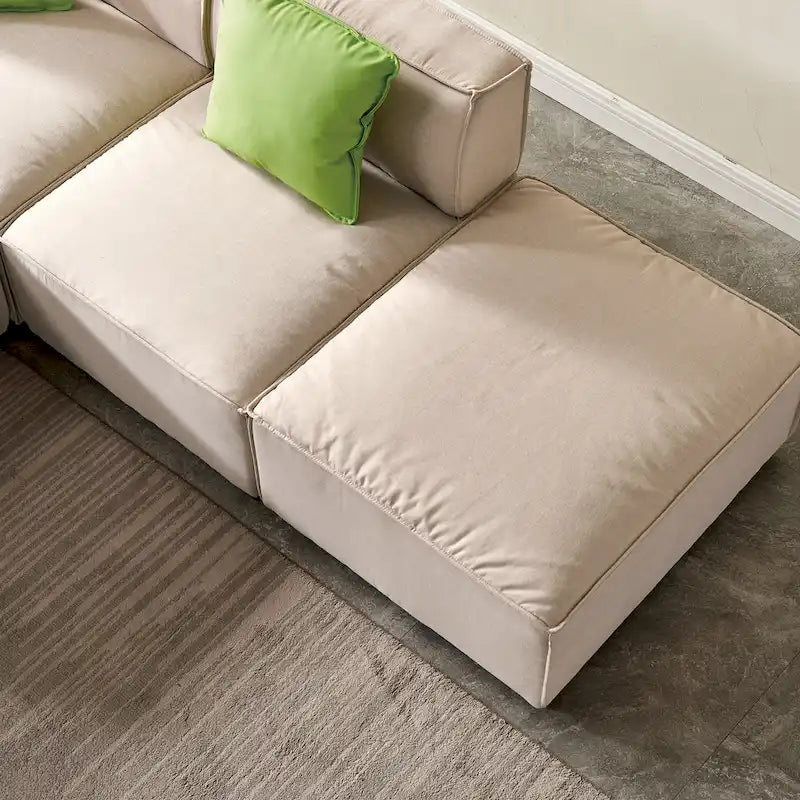 Canapé modulable en tissu (beige)