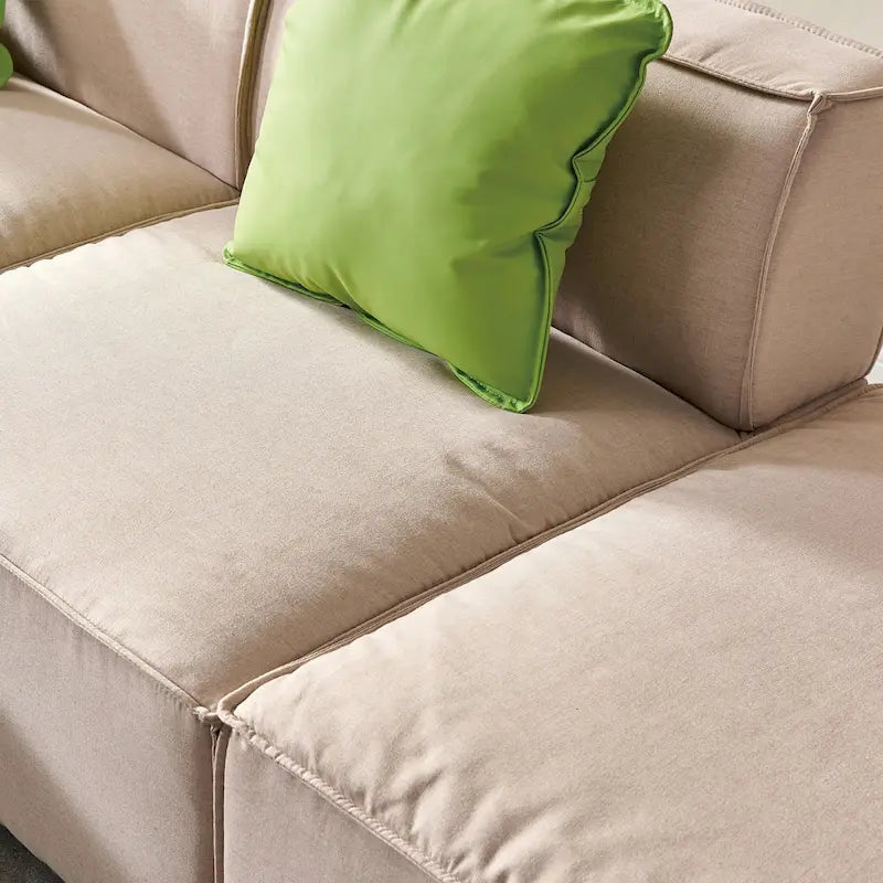 Canapé modulable en tissu (beige)