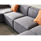 Canapé modulable en tissu (beige)