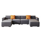Canapé modulable en tissu (beige)