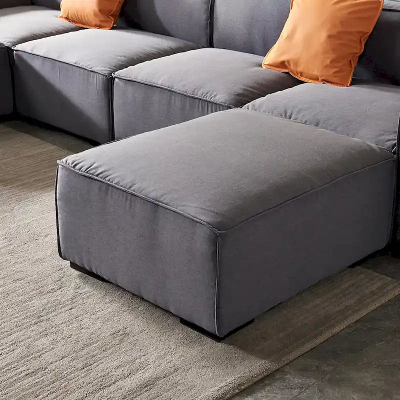Canapé modulable en tissu (beige)