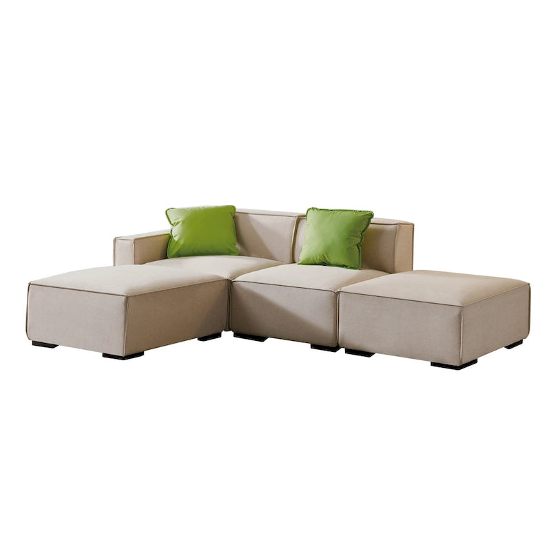 Canapé modulable en tissu (beige)