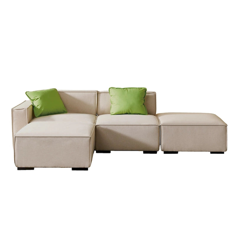 Canapé modulable en tissu (beige)