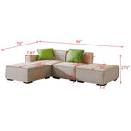 Canapé modulable en tissu (beige)