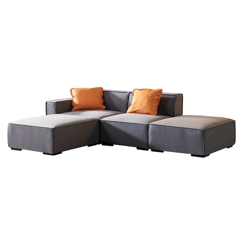 Canapé modulable en tissu (beige)
