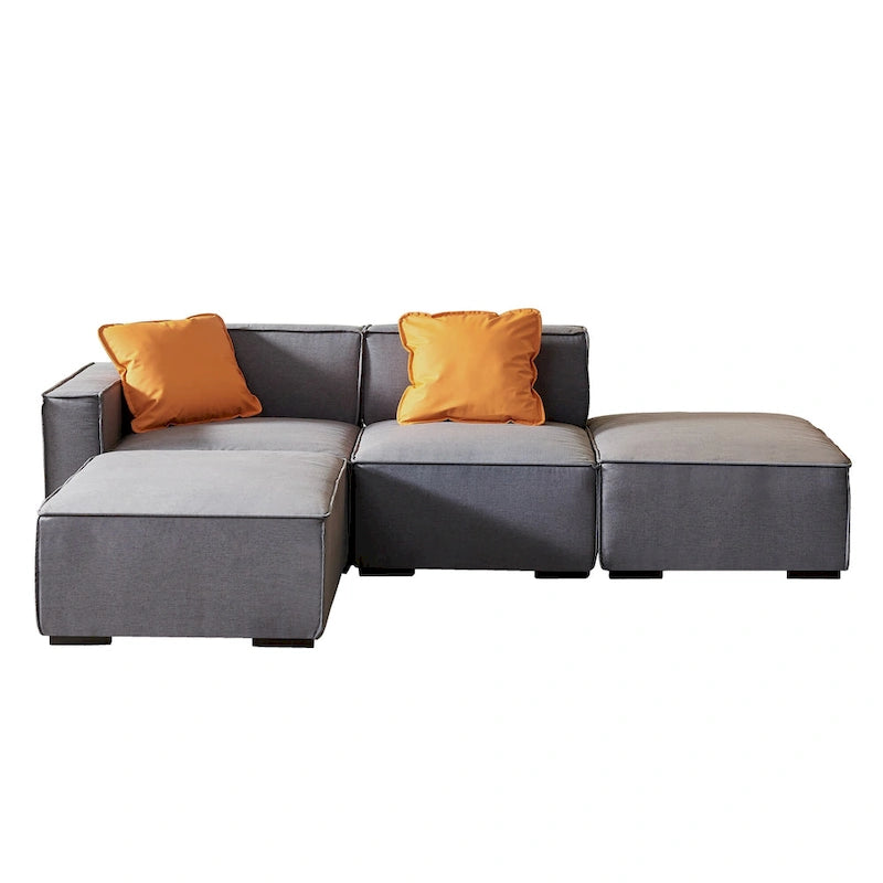 Canapé modulable en tissu (beige)
