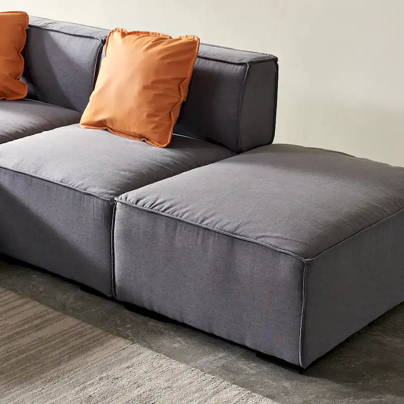 Canapé modulable en tissu (beige)