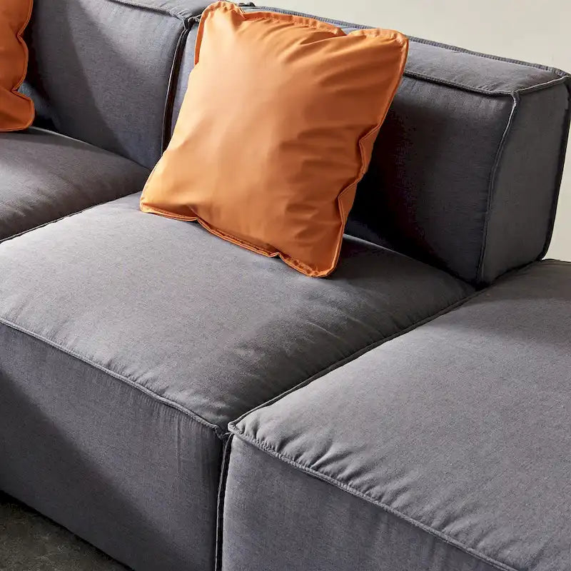 Canapé modulable en tissu (beige)