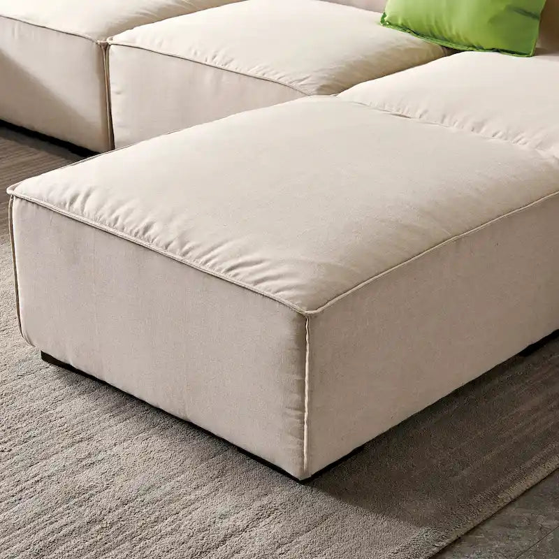 Canapé modulable en tissu (beige)