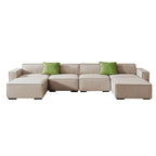 Canapé modulable en tissu (beige)