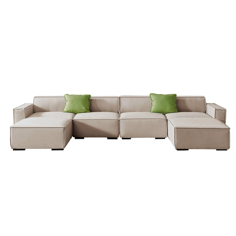 Canapé modulable en tissu (beige)