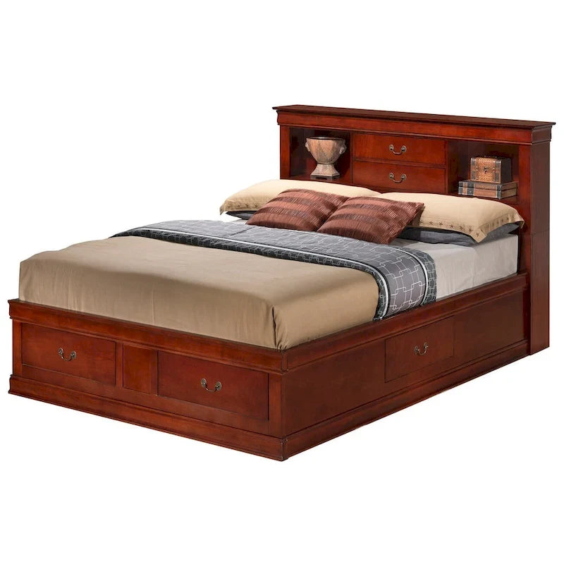 Lit plateforme de rangement queen
