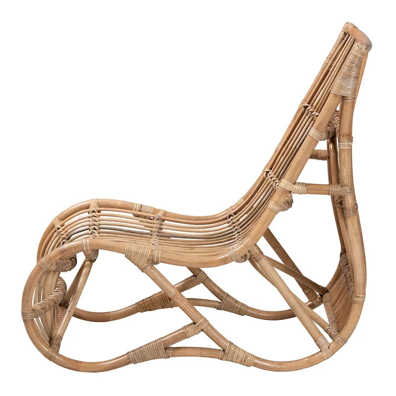 Fauteuil en rotin naturel de style bohème moderne Genera