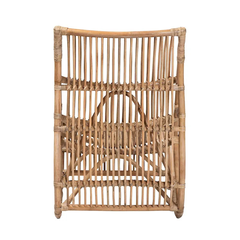 Fauteuil en rotin naturel de style bohème moderne Genera