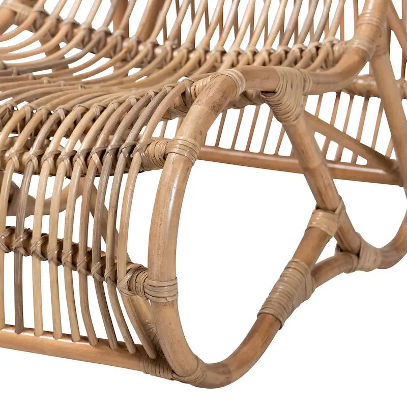 Fauteuil en rotin naturel de style bohème moderne Genera