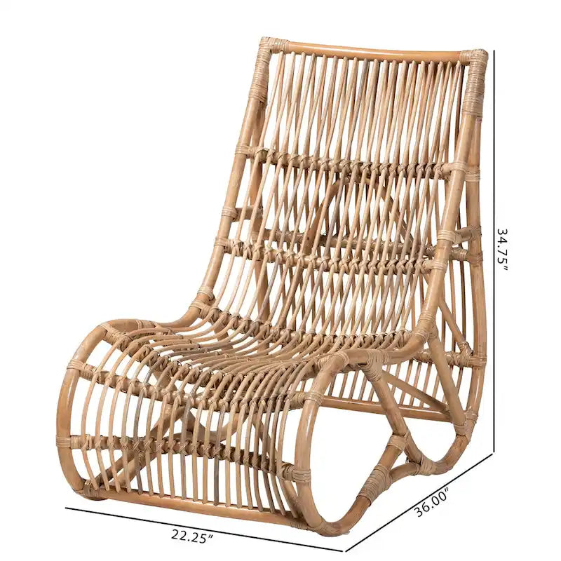 Fauteuil en rotin naturel de style bohème moderne Genera