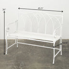 Banc de jardin en métal blanc éclatant Sullivans 36H Blanc - 45,5L x 18,5W x 36H