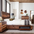 Ensemble de chambre à coucher Tolt River Smokey Walnut de 6 pièces avec rangement