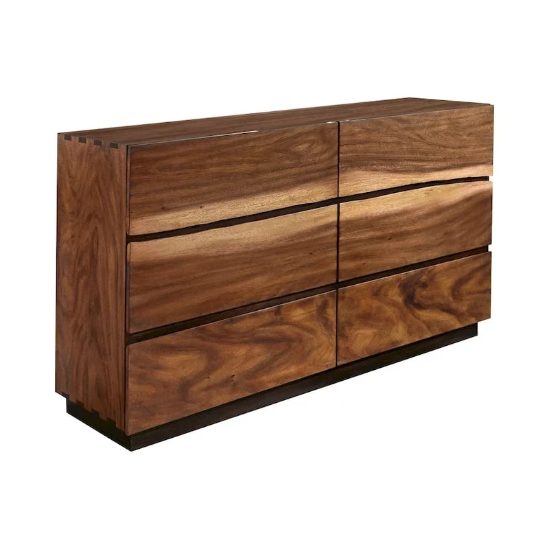 Ensemble de chambre à coucher Tolt River Smokey Walnut de 6 pièces avec rangement