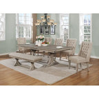 Ensemble de salle à manger 7 pièces Best Quality Furniture avec banc et rallonge de 45 cm