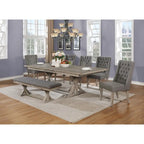 Ensemble de salle à manger 7 pièces Best Quality Furniture avec banc et rallonge de 45 cm