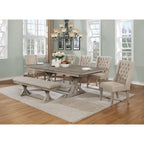 Ensemble de salle à manger 7 pièces Best Quality Furniture avec banc et rallonge de 45 cm