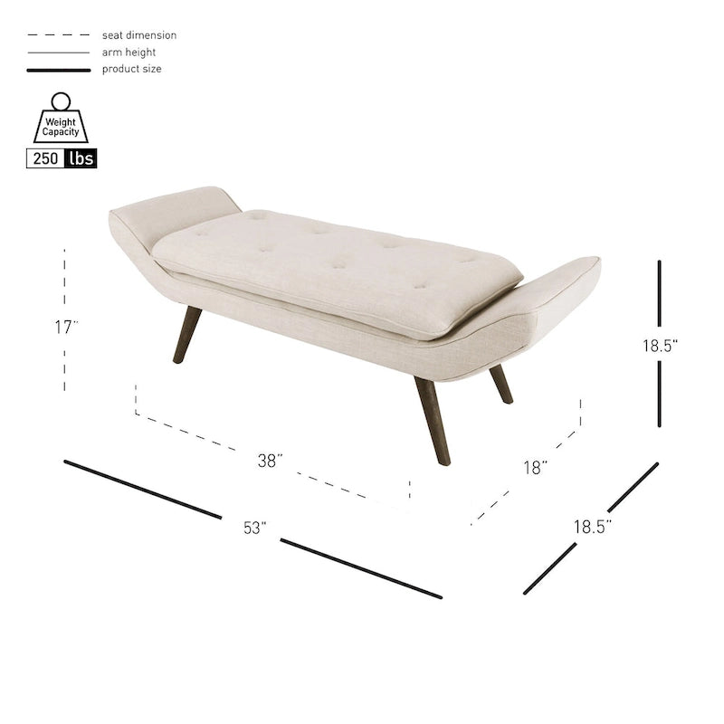 Banc capitonné en tissu Newcastle