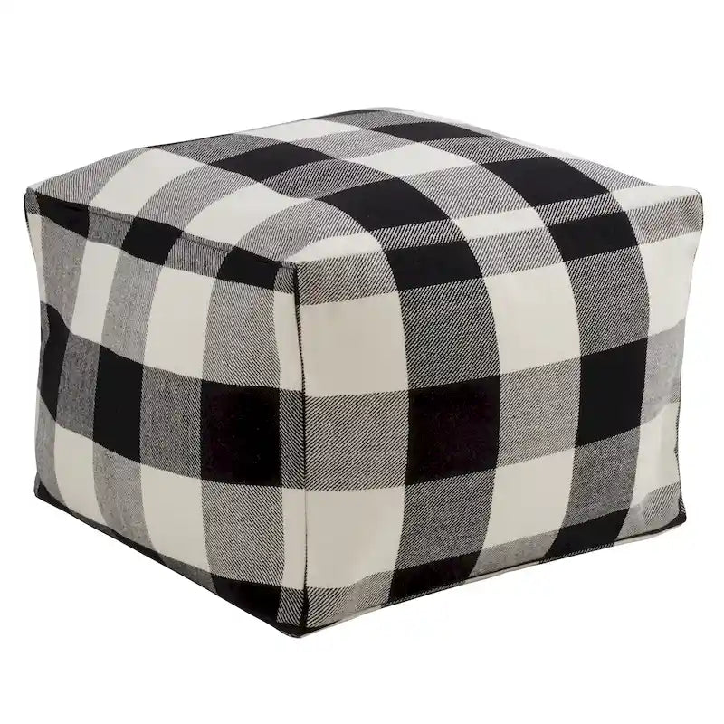Pouf de sol à carreaux bûcheron