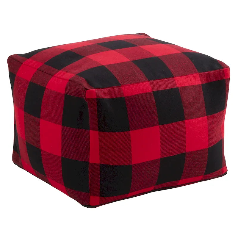 Pouf de sol à carreaux bûcheron