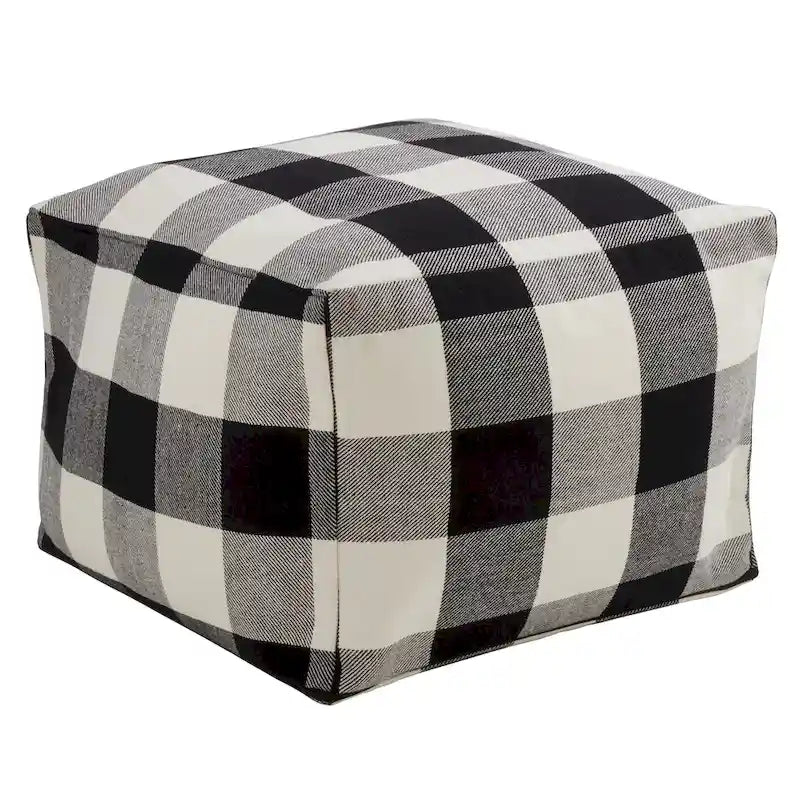 Pouf de sol à carreaux bûcheron