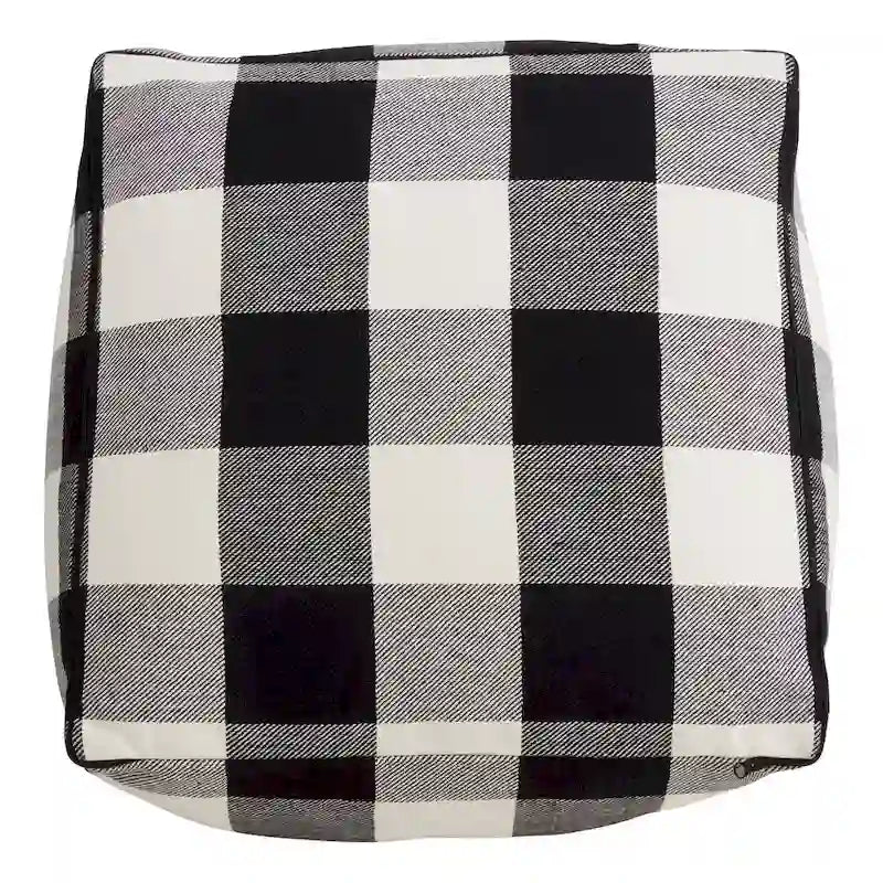 Pouf de sol à carreaux bûcheron