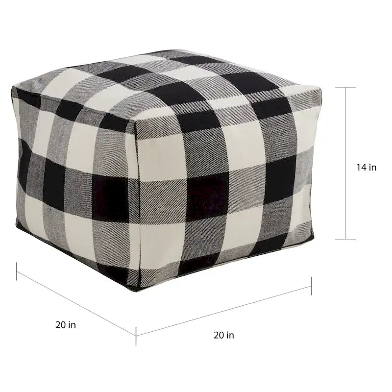 Pouf de sol à carreaux bûcheron