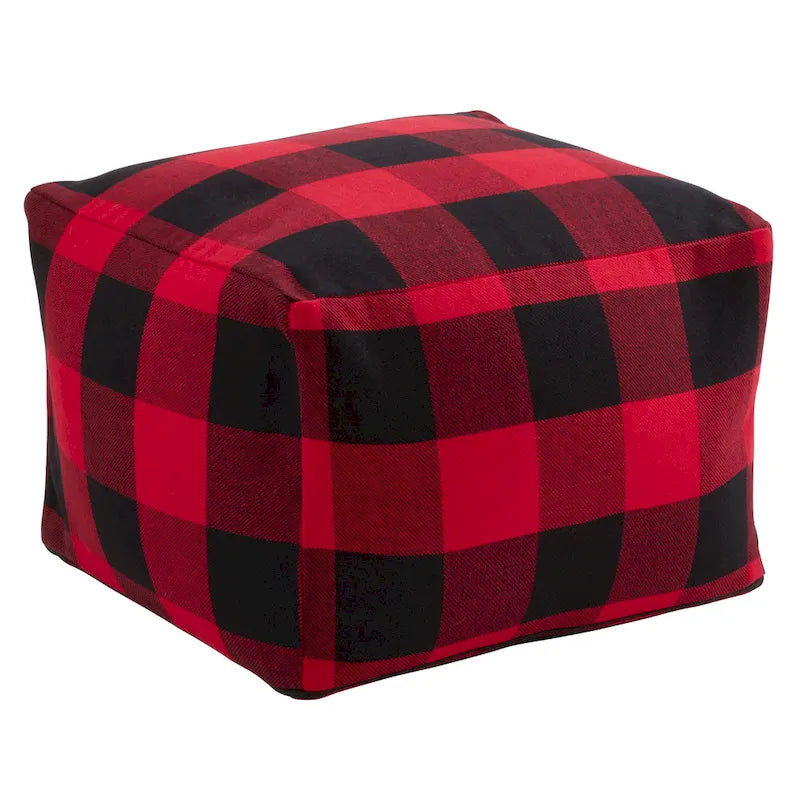 Pouf de sol à carreaux bûcheron