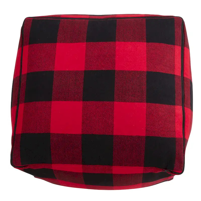 Pouf de sol à carreaux bûcheron