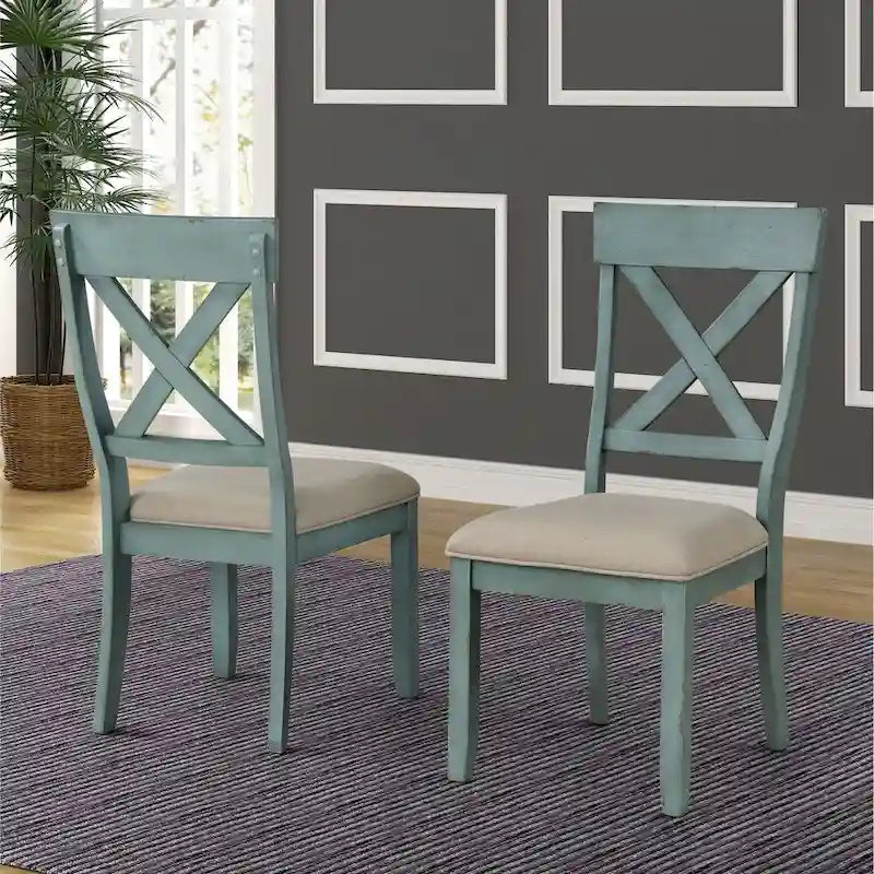 Ensemble de salle à manger 5 pièces Prato de Roundhill Furniture avec chaises à dossier croisé