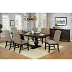 Ensemble de salle à manger 7 pièces en bois d'espresso transitionnel Ladonna de Furniture of America